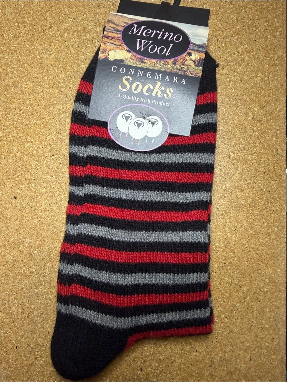 Connemara Merino Wool Irish Walking Socks  L New